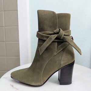 Banana Republic Suede Olive Green Canton Ankle Boots Size 8